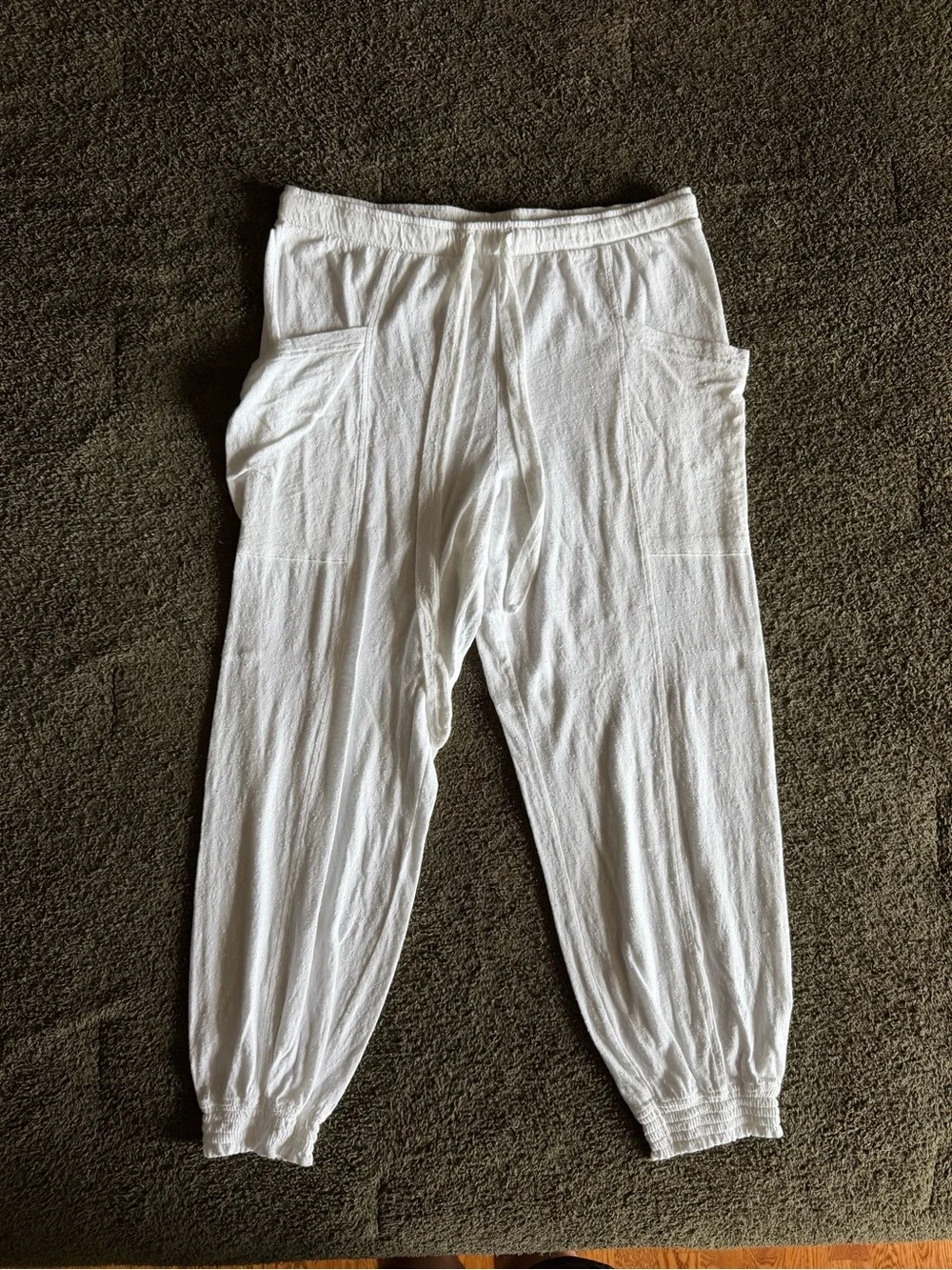 Aerie White Jogger Harem Pants Size L — NWT - Picture 1 of 3